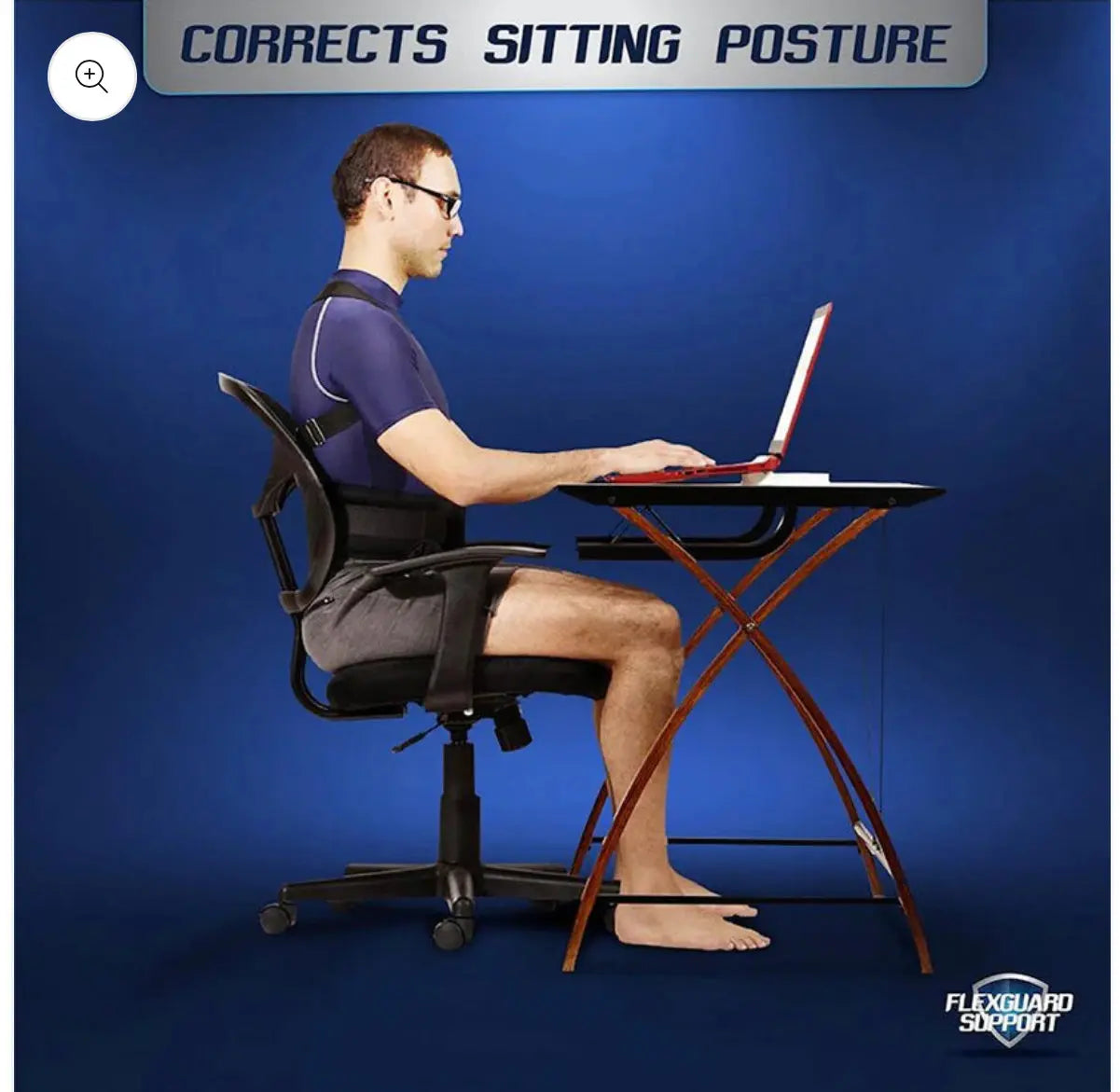 Imported Adjustable Back Support Posture Belt with fiber rads Allow to Open Parcel Comfort Living