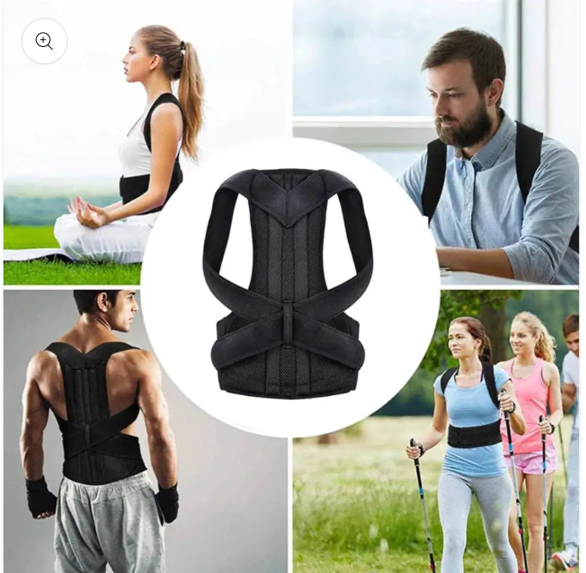 Imported Adjustable Back Support Posture Belt with fiber rads Allow to Open Parcel Comfort Living