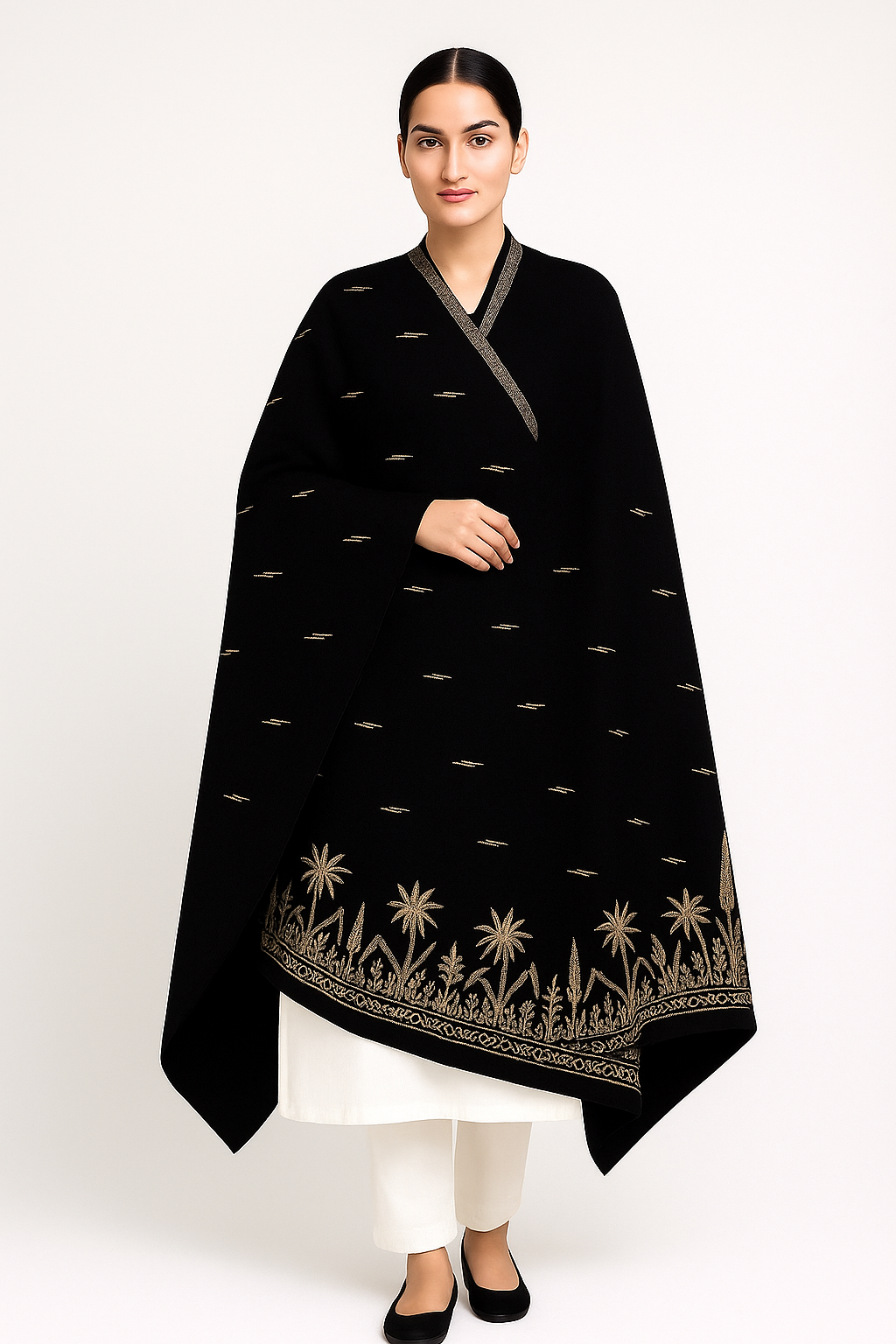 Elegant Embroidered Velvet Shawl Ultimate Luxury SK2
