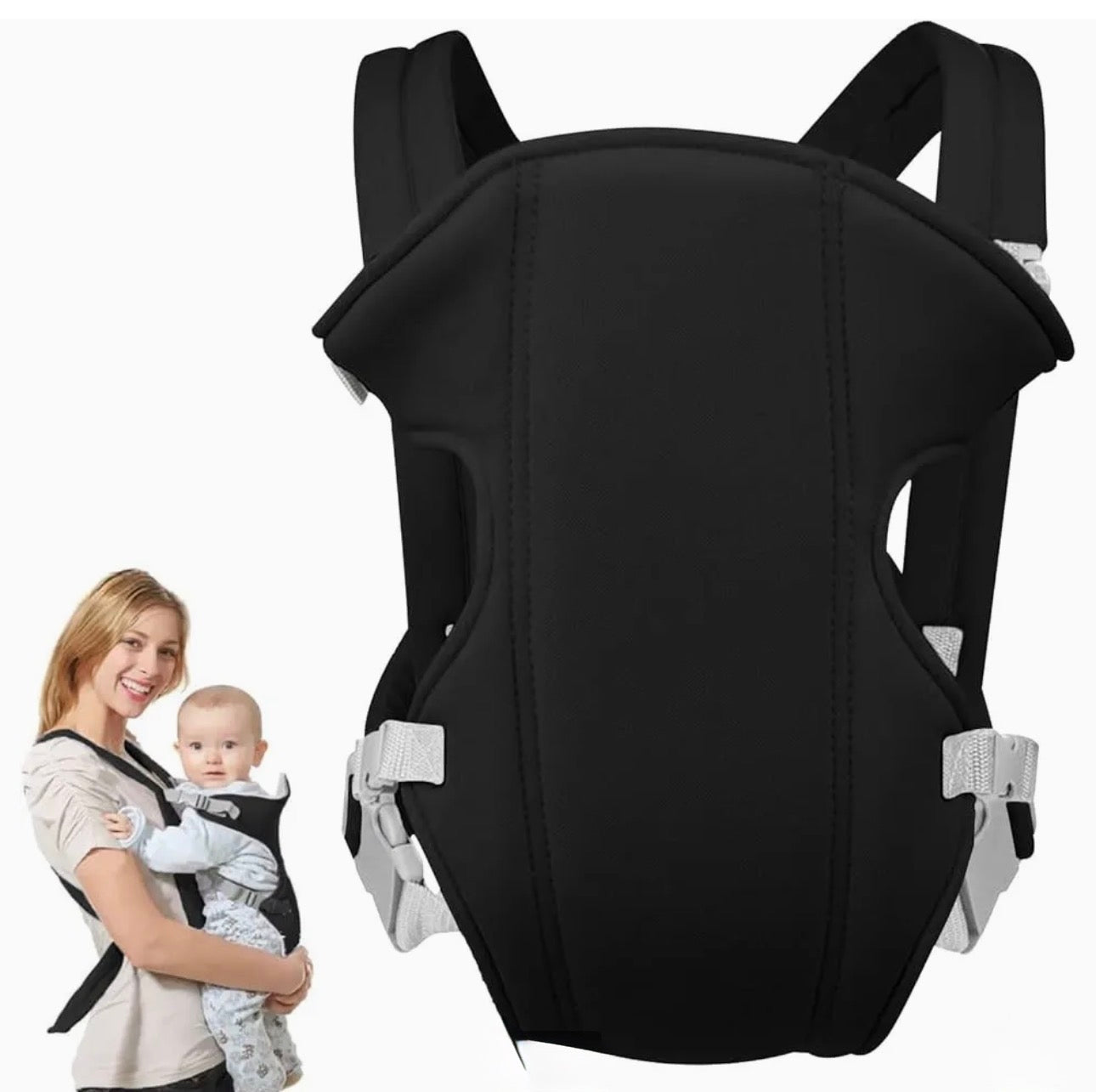 2-in-1 Multifunctional Baby Carrier – Breathable, Adjustable, Front & Back Carry